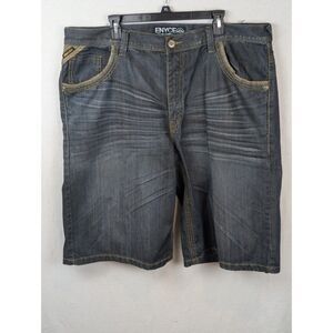 Y2K Enyce Baggy Embroidered Embellished Jean Shorts Blue Men's Size 40